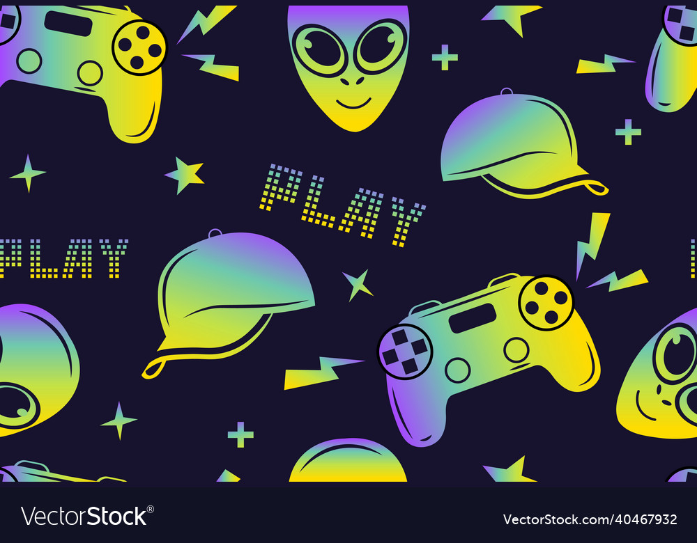 Seamless gamepad pattern vector image Seamless gamepad pattern
