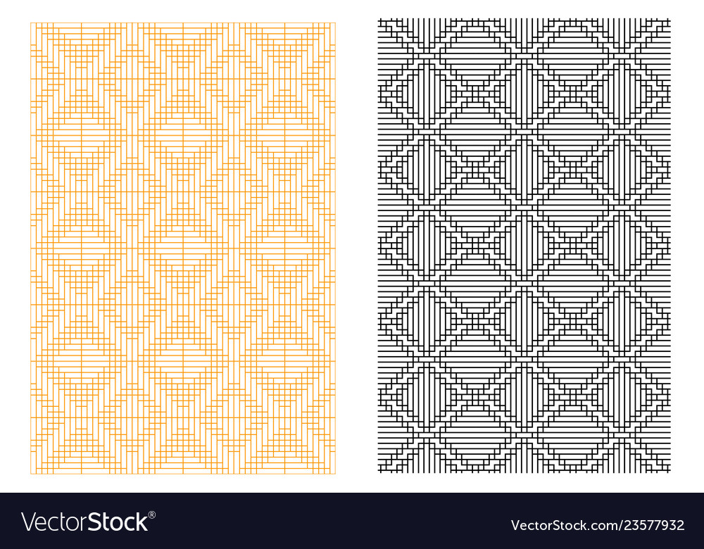 Seamless grid line pattern in korean style vector image Seamless grid line pattern in korean style