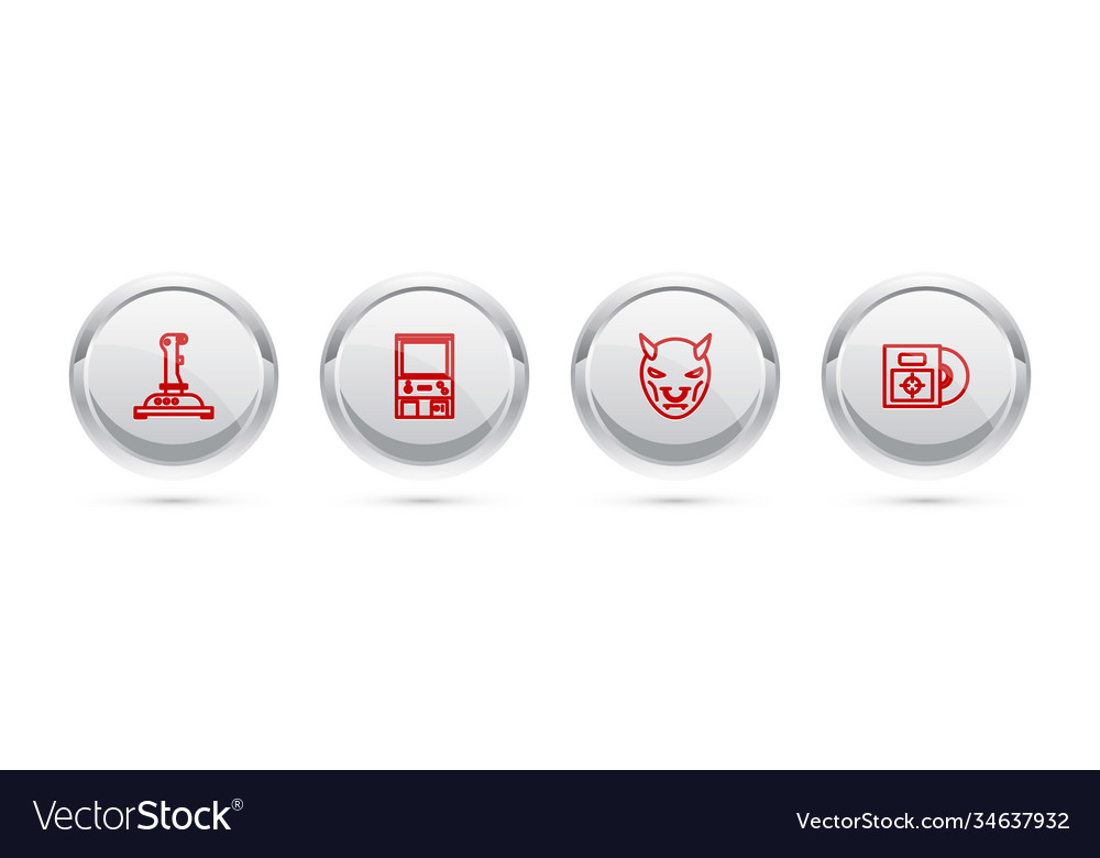 Set line joystick for arcade machine retro game vector image Set line joystick for arcade machine retro game