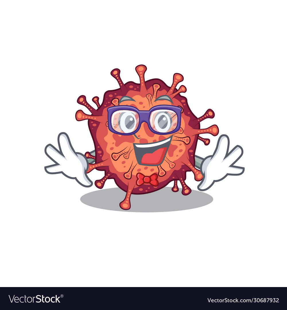 Super Funny Geek Contagious Corona Virus Cartoon Vector Image