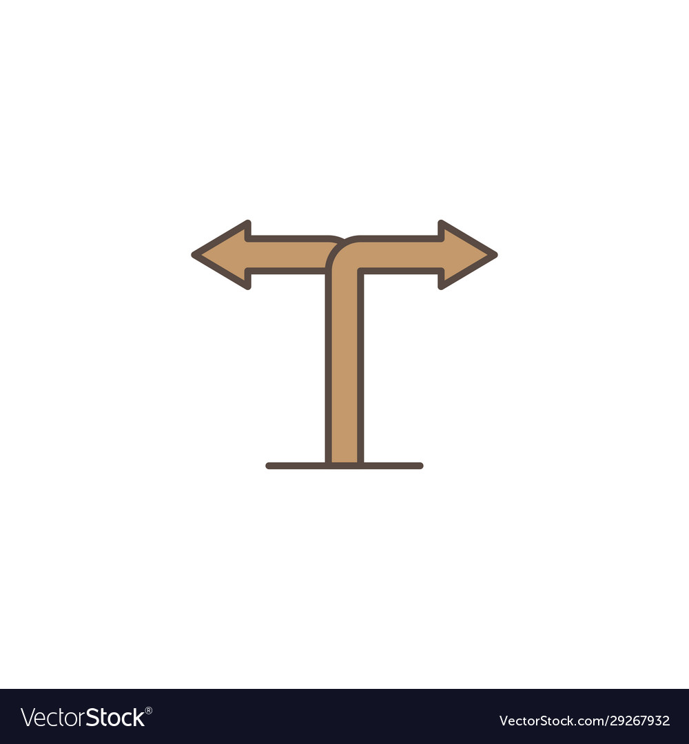 Two way signpost pointer icon symbol isolated