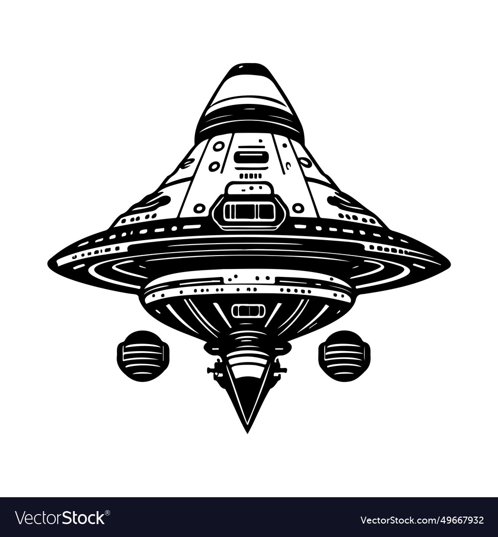 Ufo icon hand draw black space logo symbol perfect