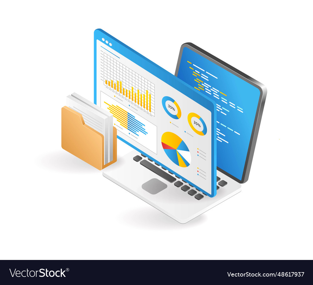 Datenanalyse Programmiersprache Web-Entwickler vector image Datenanalyse Programmiersprache Web-Entwickler