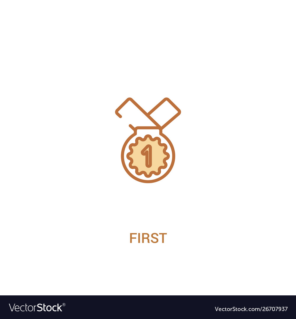 First concept 2 colored icon simple line element vector image First concept 2 colored icon simple line element