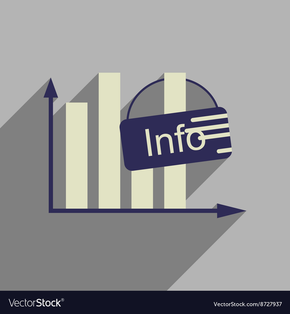 Flat web icon with long shadow information graph