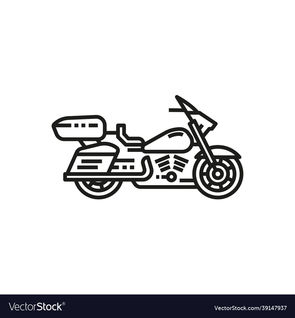 Motorcycle outline style black linear icon