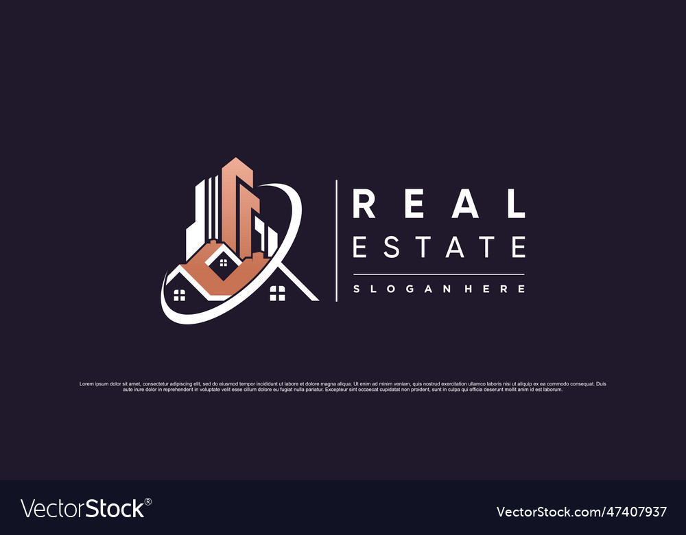 Real estate building logo design template Vector Image