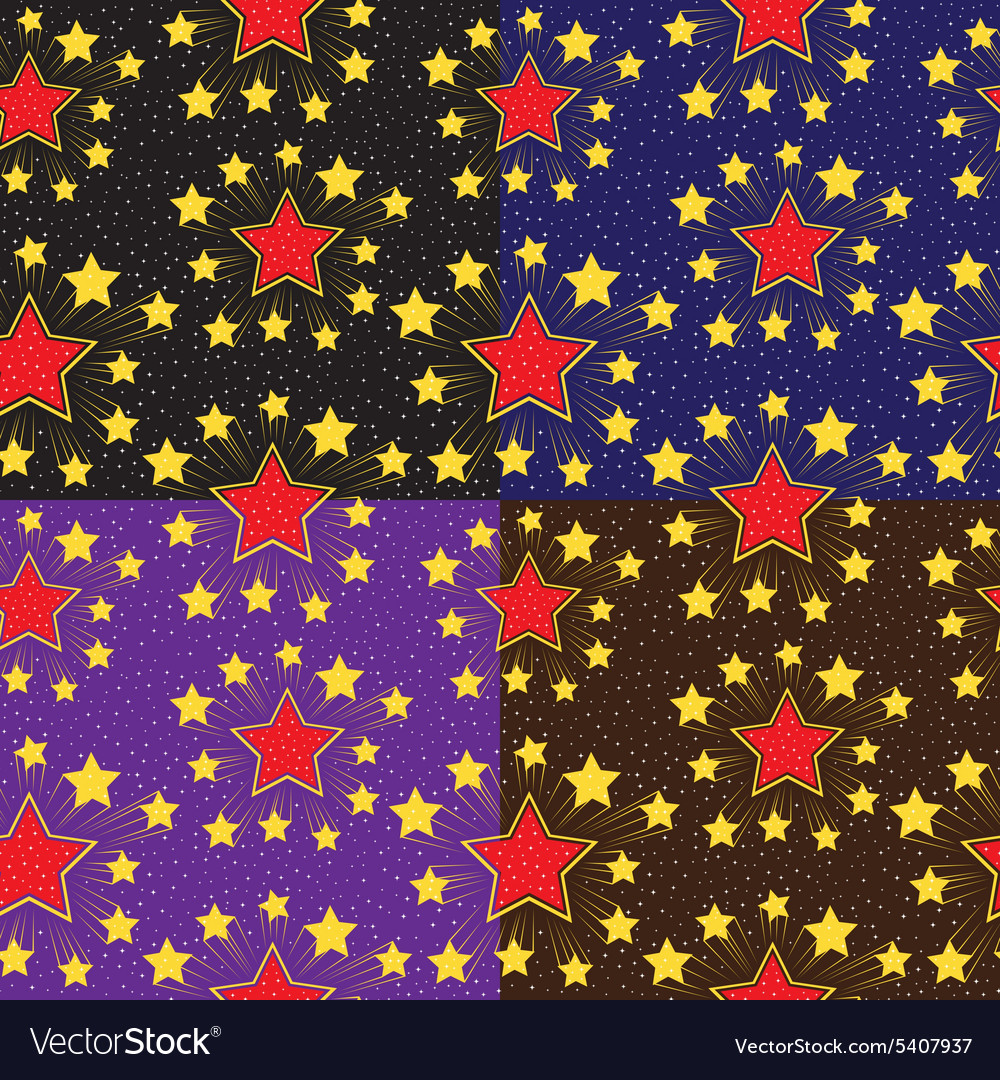 Seamless pattern with stars set backgrounds