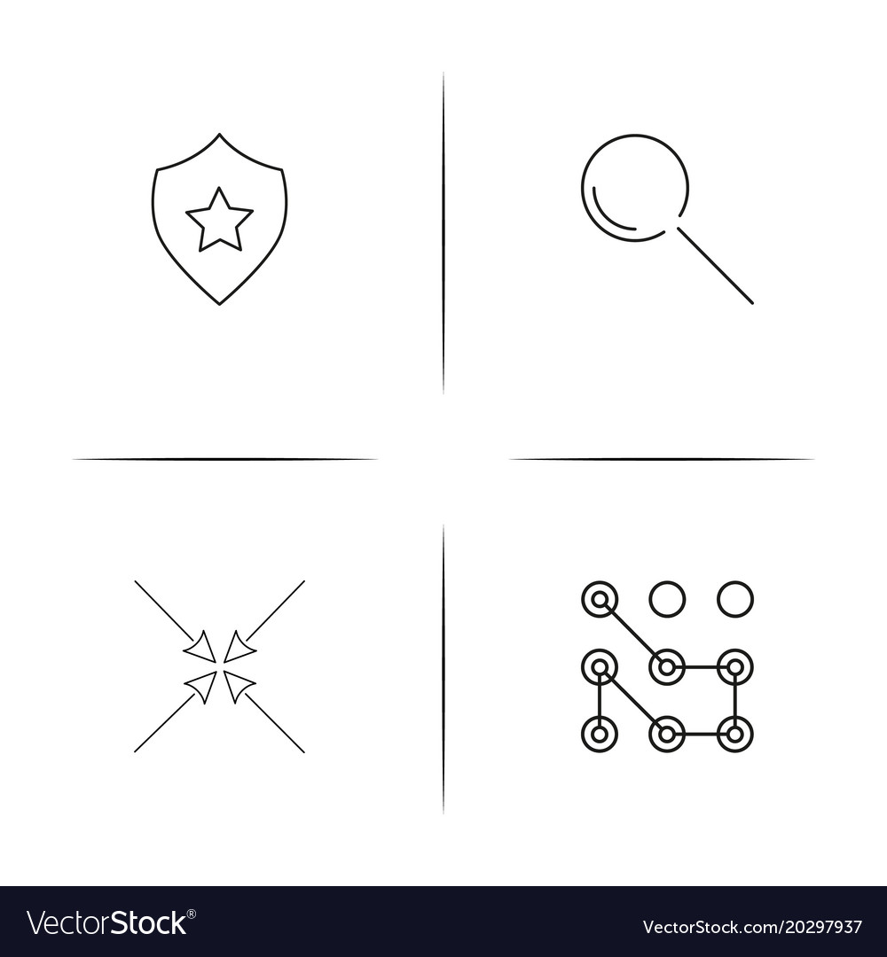 Web and text simple linear icon setsimple outline