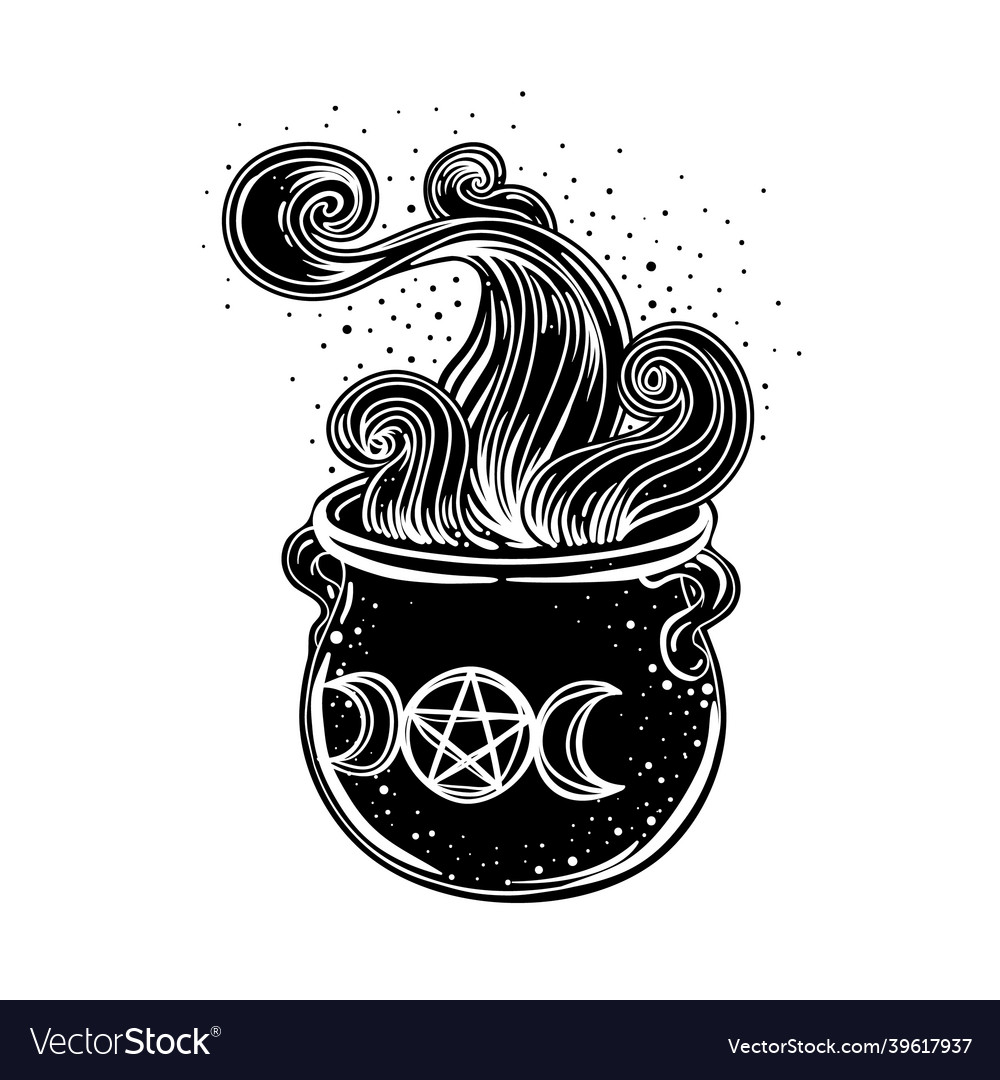 Witches cauldron isolated vector image Witches cauldron isolated