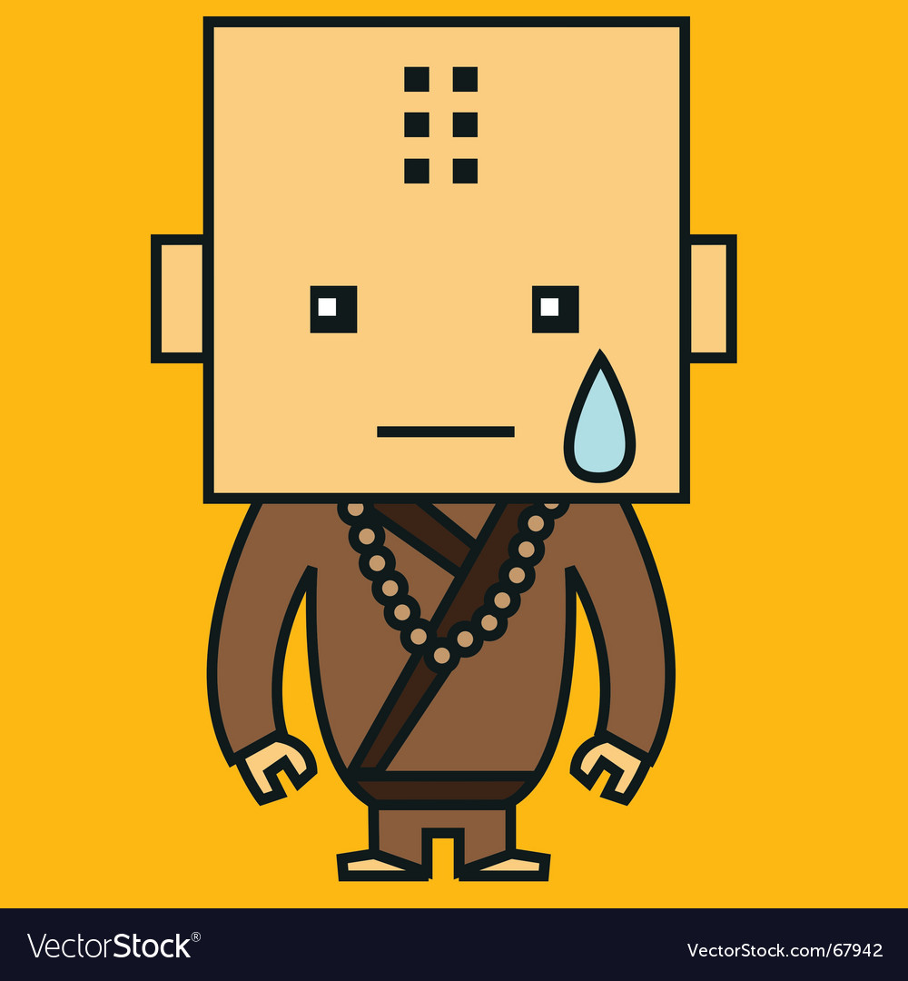 Crying monk Royalty Free Vector Image - VectorStock