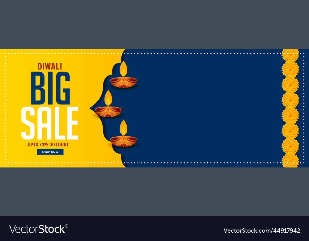 Cultural diwali big sale banner with text space