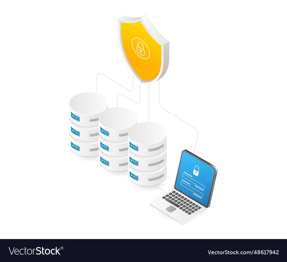 Database security computer network vector image Database security computer network