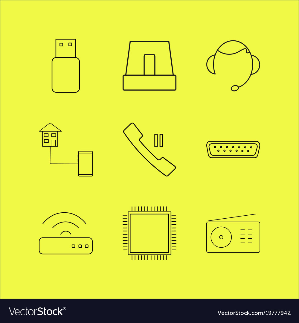Devices linear icon set simple outline icons