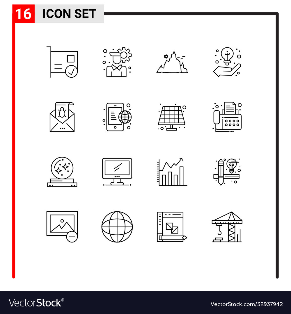 Editable line pack 16 simple outlines bug