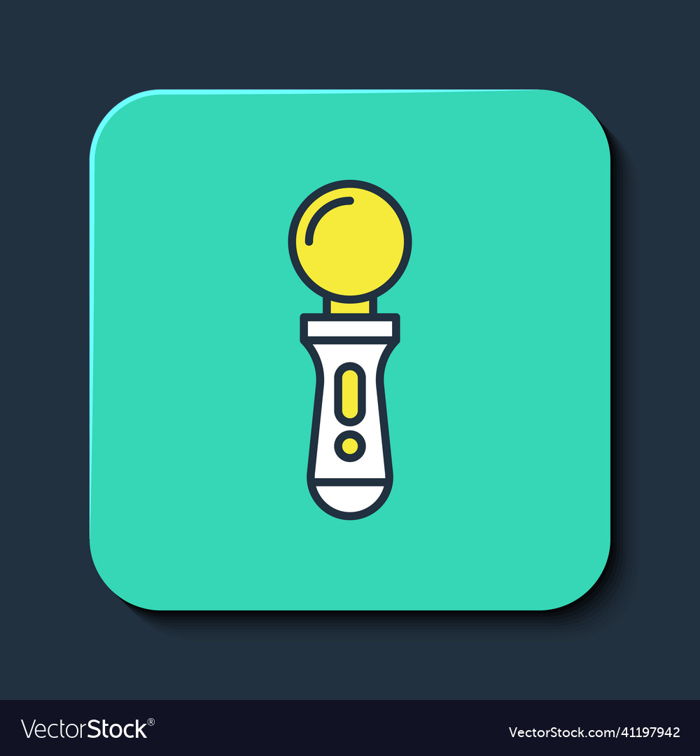 Filled outline vr controller game icon isolated