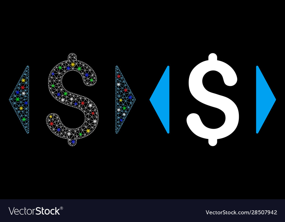 Flare mesh network regulate price icon with vector image Flare mesh network regulate price icon with