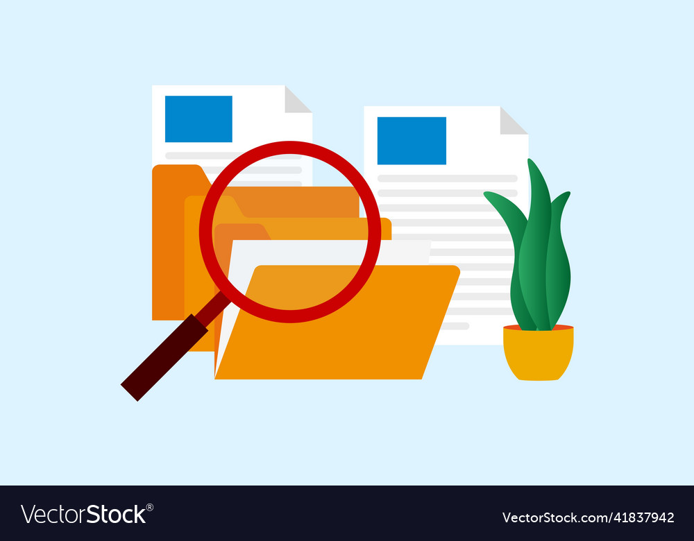 Magnifying glass with file searching