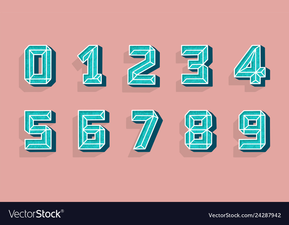 Modern numbers 3d great design for any purposes Vector Image