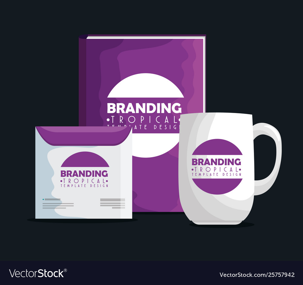 Notebook with compact disk and coffee cup product Vector Image Notebook with compact disk and coffee cup product