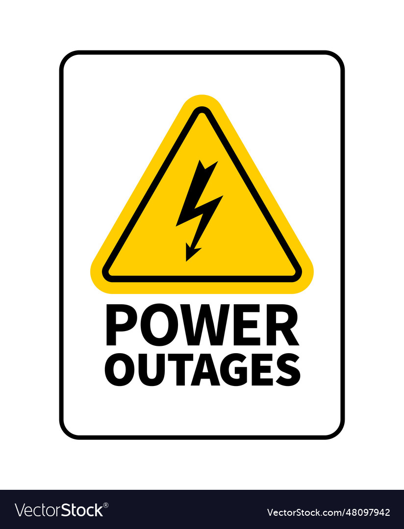 Power Outages Logo Or Sign Royalty Free Vector Image