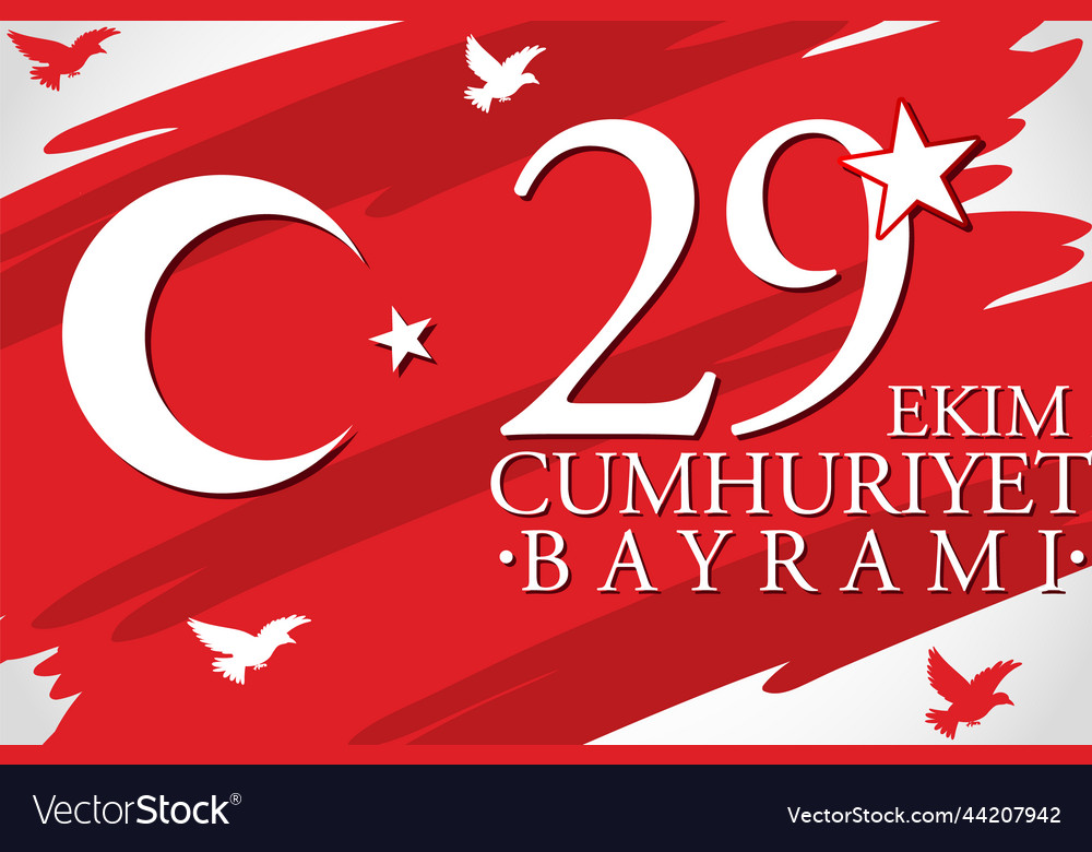 Republic day of turkey poster design Royalty Free Vector