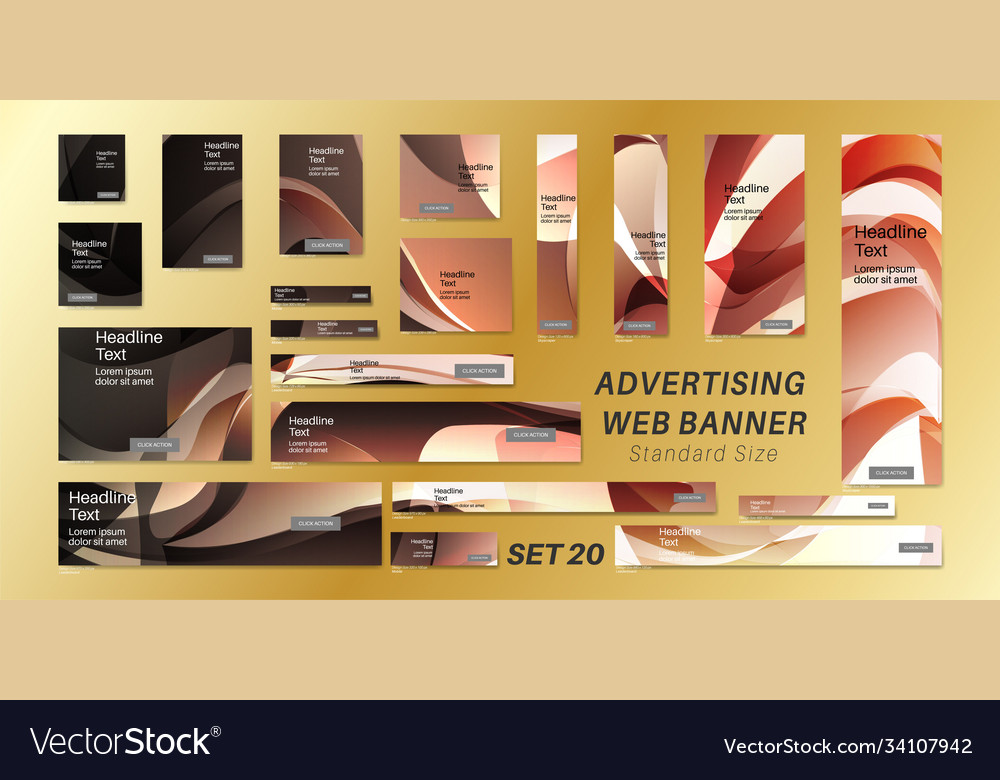 Set ad web banner with standard size geometric vector image Set ad web banner with standard size geometric