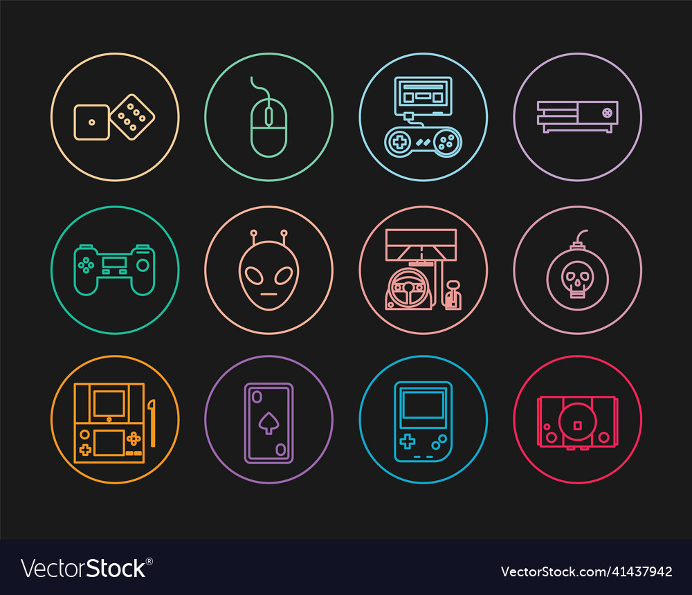 Set line video game console bomb ready to explode vector image Set line video game console bomb ready to explode
