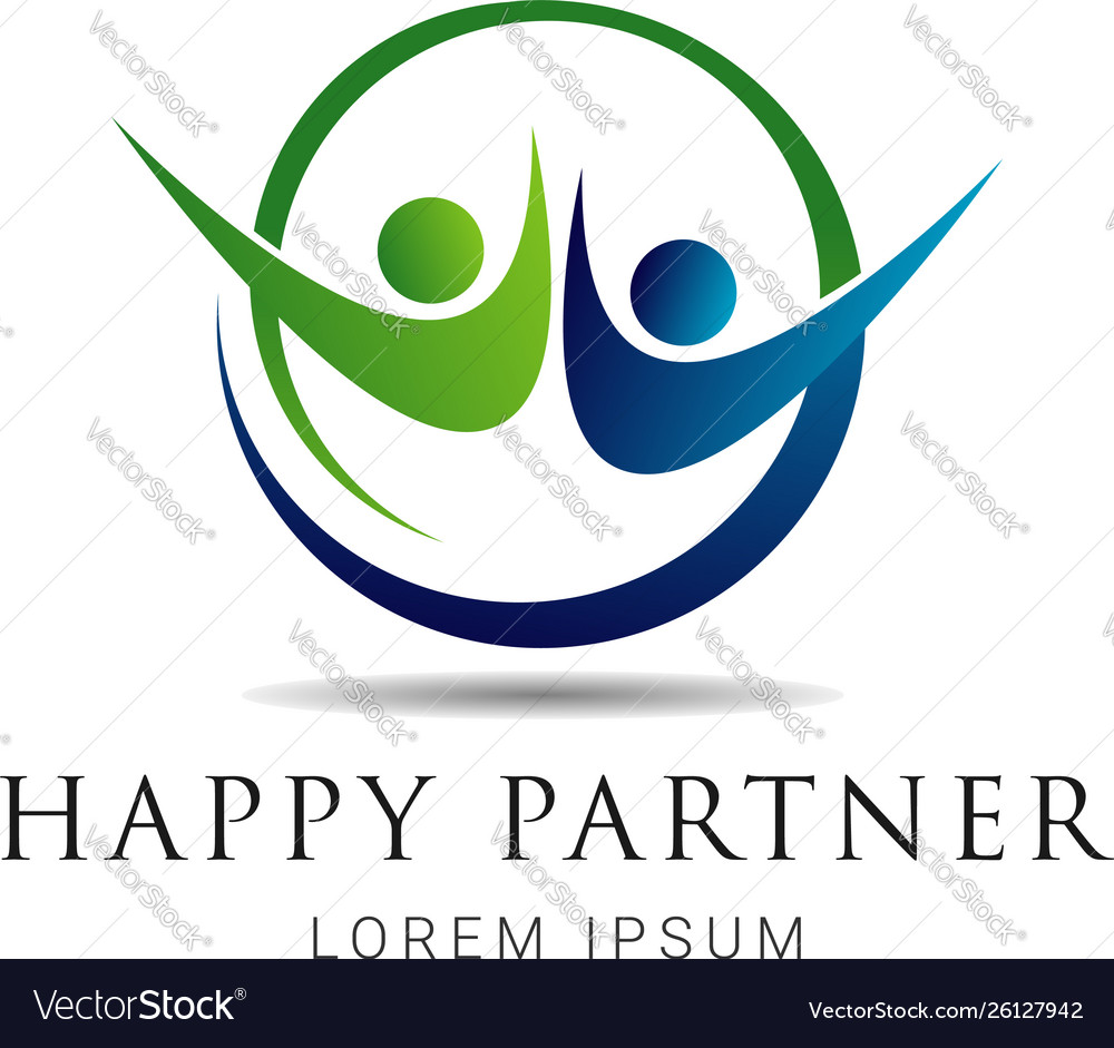 Simple happy partner logo sign symbol icon Vector Image