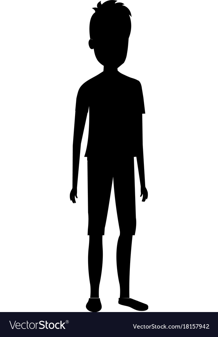 Young man silhouette avatar character Royalty Free Vector