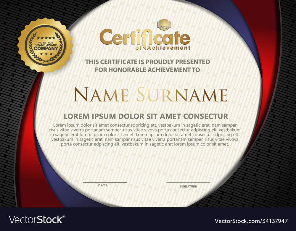 Certificate template with textured background vector image Certificate template with textured background