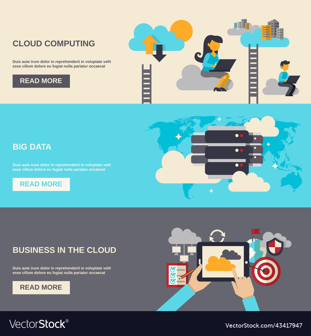 Cloud computing banner Royalty Free Vector Image
