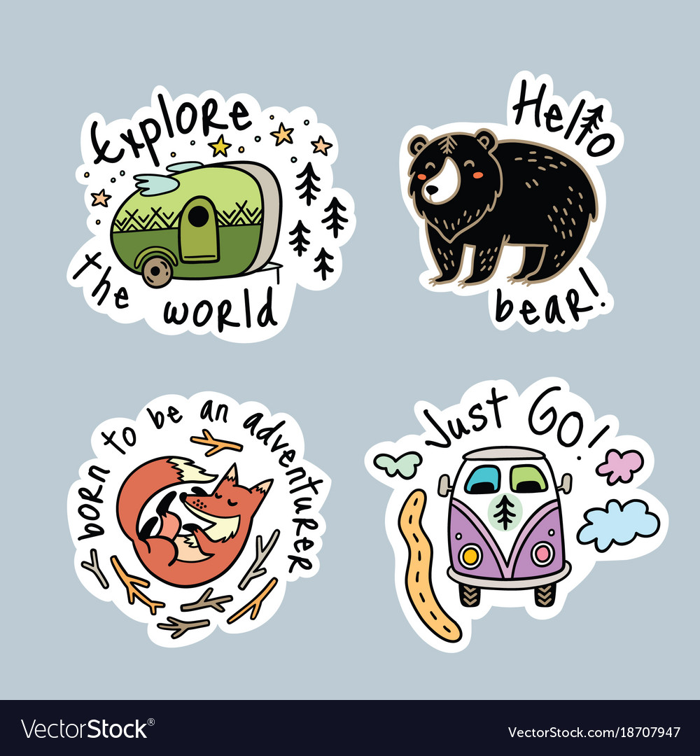 Cute Animal Stickers - Adventure Set