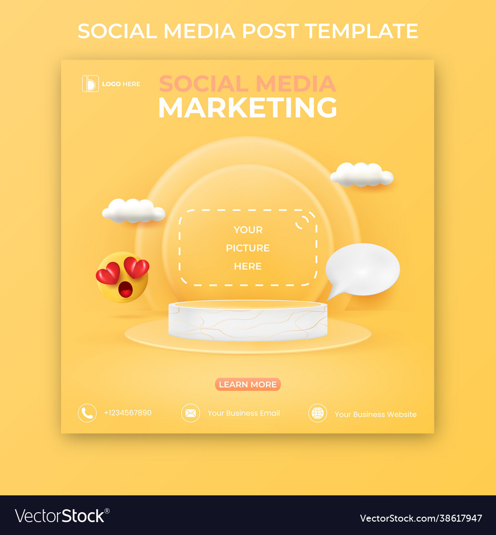 Editable social media post template vector image Editable social media post template
