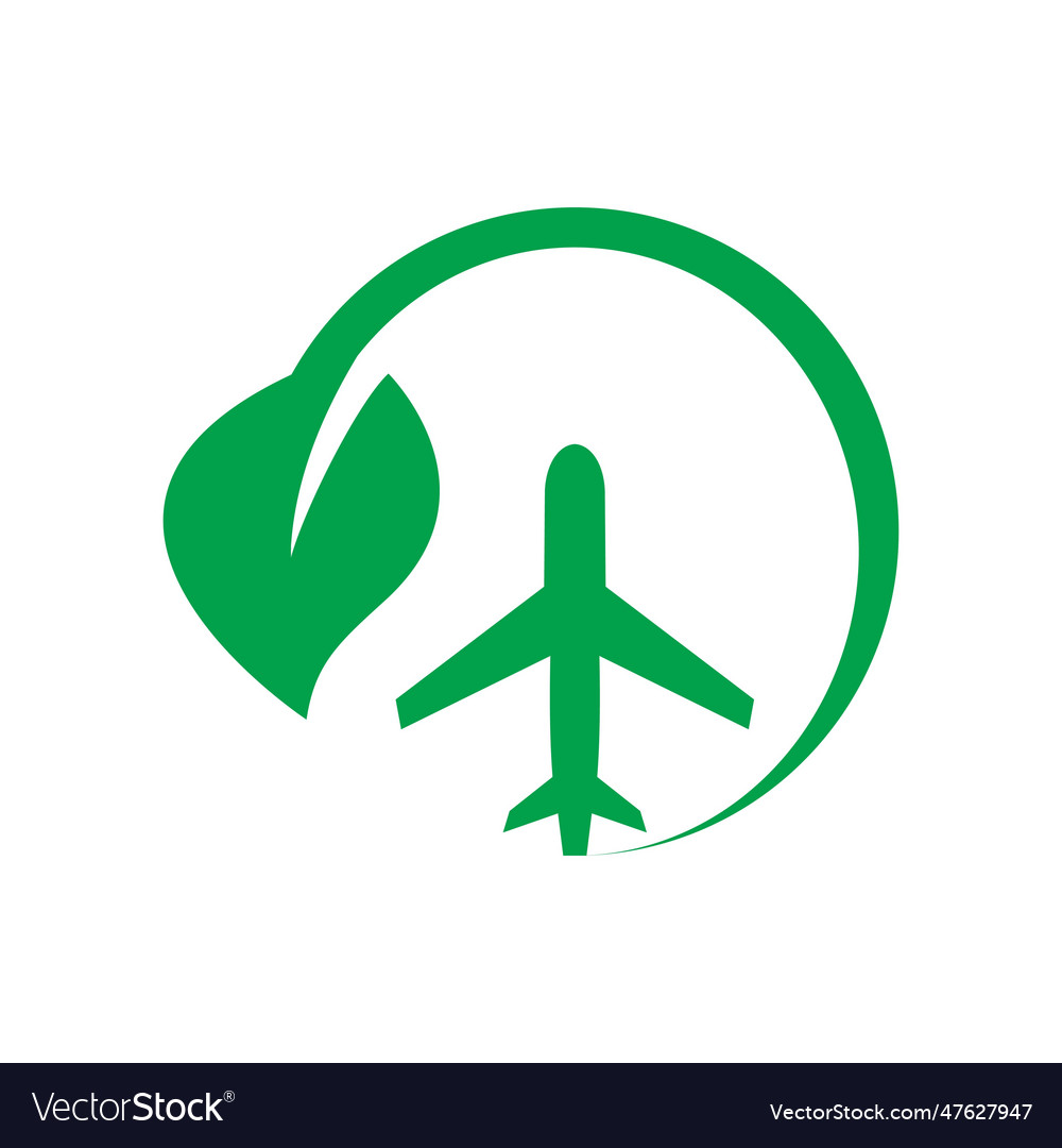 Electric plane icon airplane in green circle Vector Image