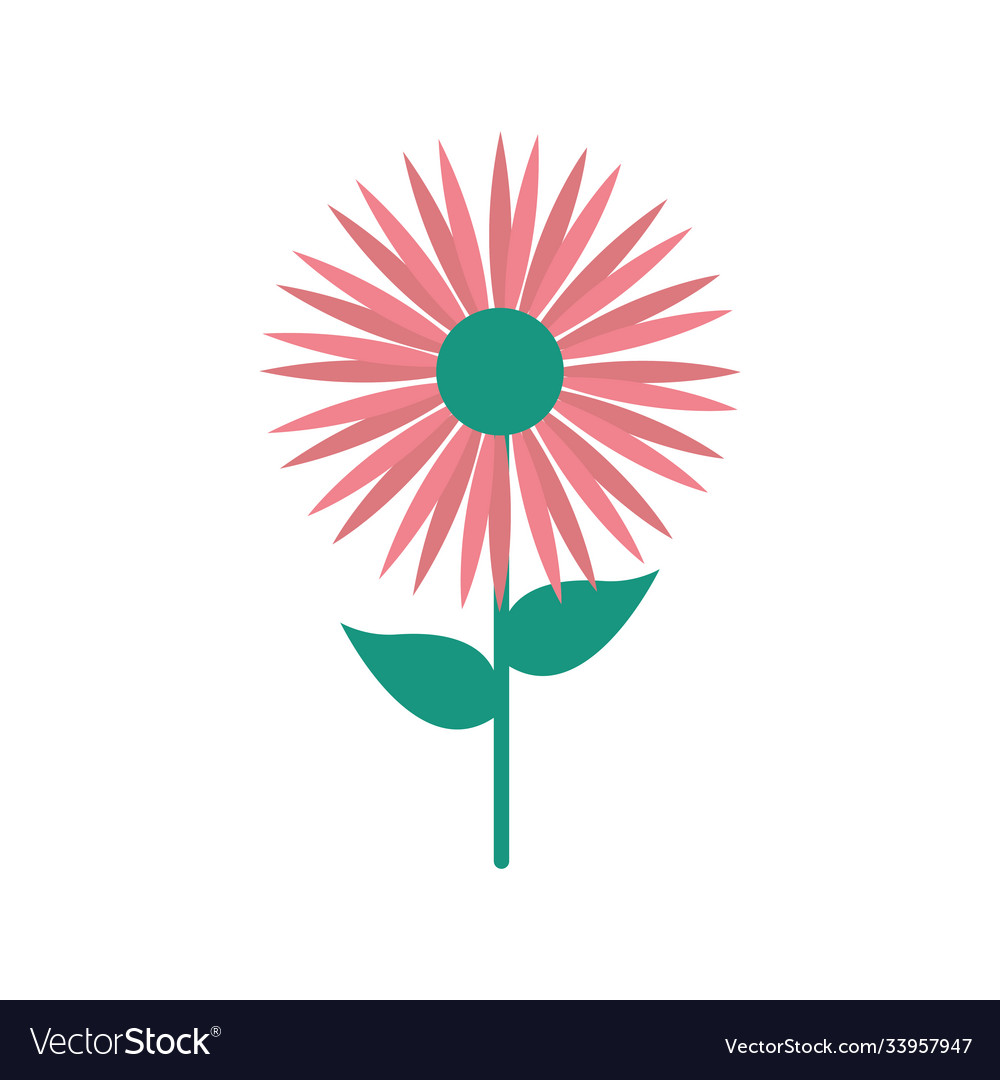 Flower flat style icon design Royalty Free Vector Image