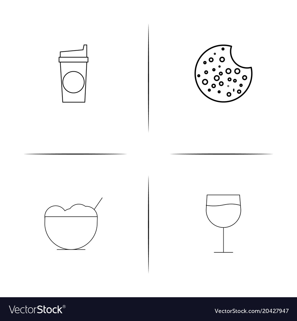 Food and drink simple linear icon setsimple