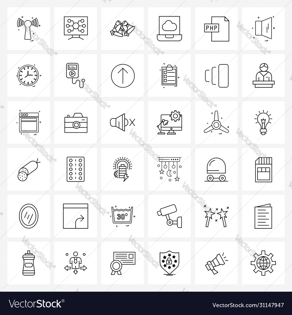 Line icon set 36 modern symbols program
