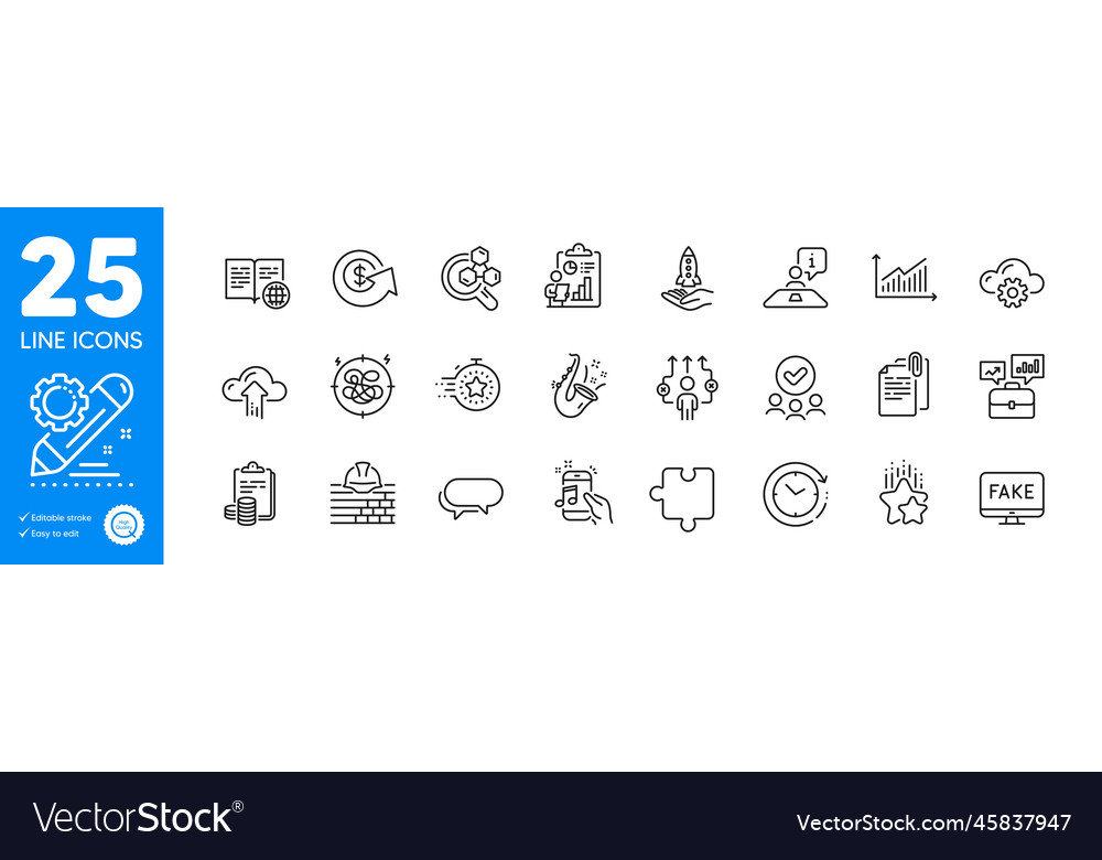 Outline icons set internet book cloud computing