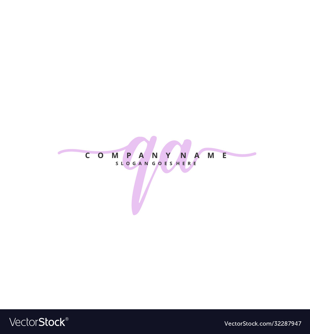 Q a qa initial handwriting and signature logo vector image Q a qa initial handwriting and signature logo