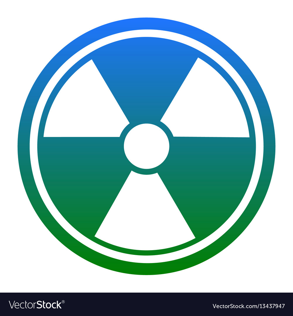 Radiation round sign white icon in bluish