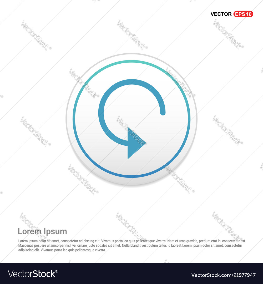 Reload icon - white circle button vector image Reload icon - white circle button