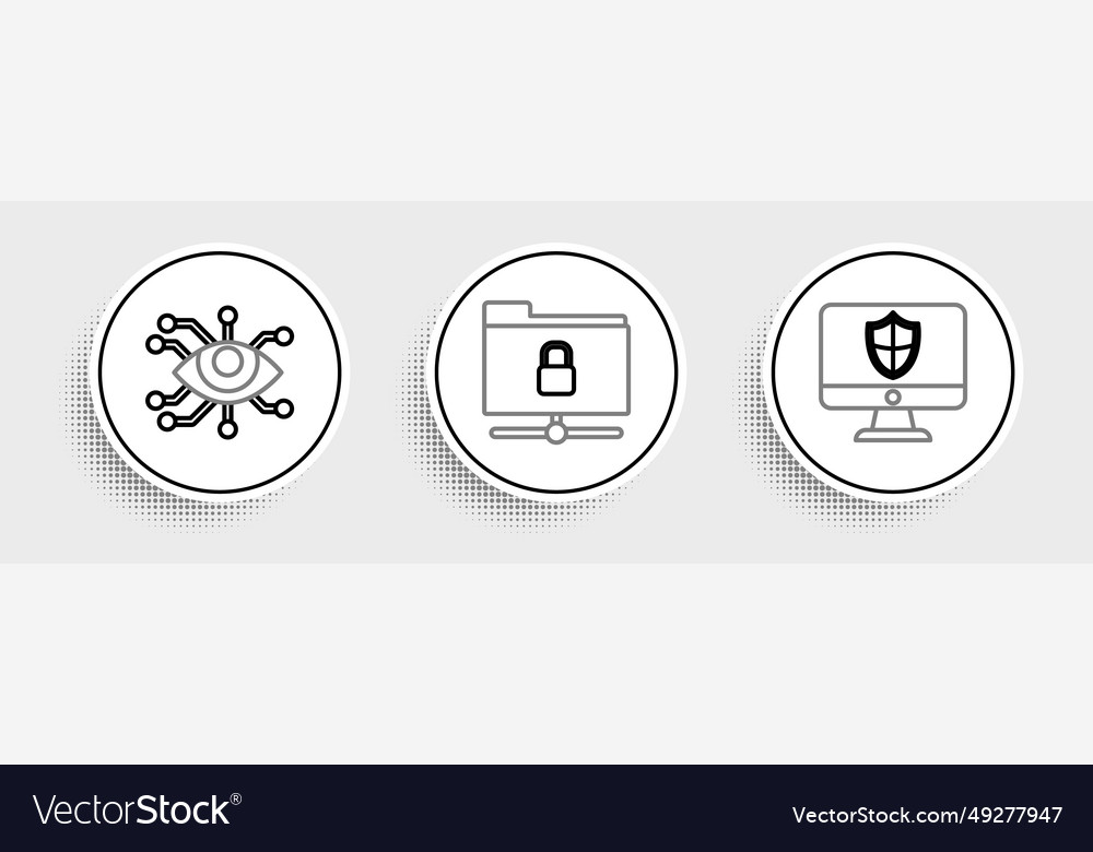 Zeilen-Computermonitor einstellen und Augenscan abschirmen vector image Zeilen-Computermonitor einstellen und Augenscan abschirmen