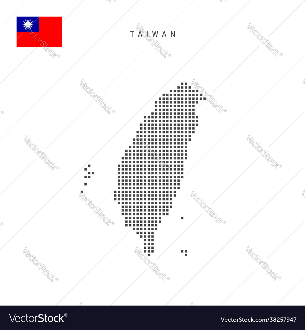 Square dots pattern map taiwan taiwanese Vector Image