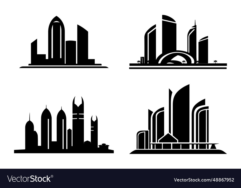 Abu dhabi Stadt Linie Kunst Silhouette vector image Abu dhabi Stadt Linie Kunst Silhouette