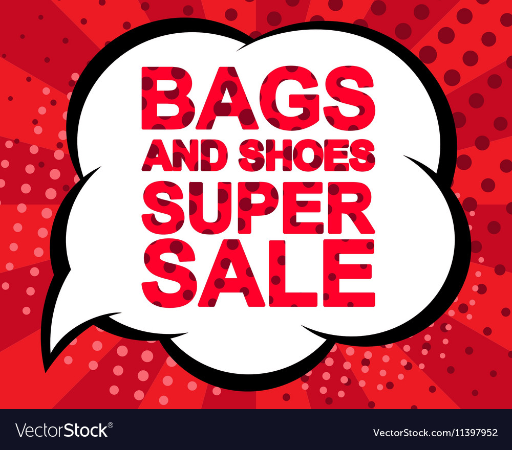 Big sale poster with bags and shoes super Vector Image