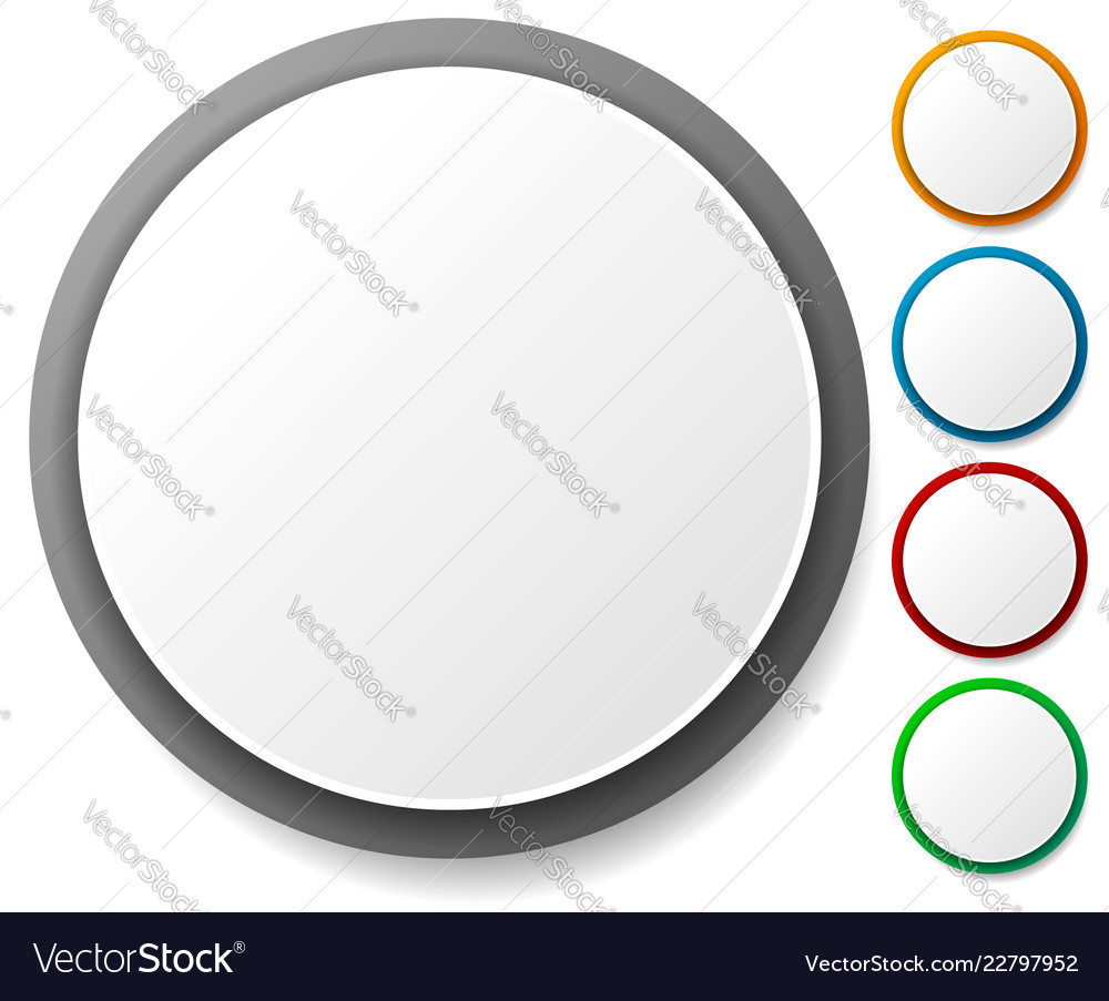 Circle graphics circles buttons badges with blank vector image Circle graphics circles buttons badges with blank