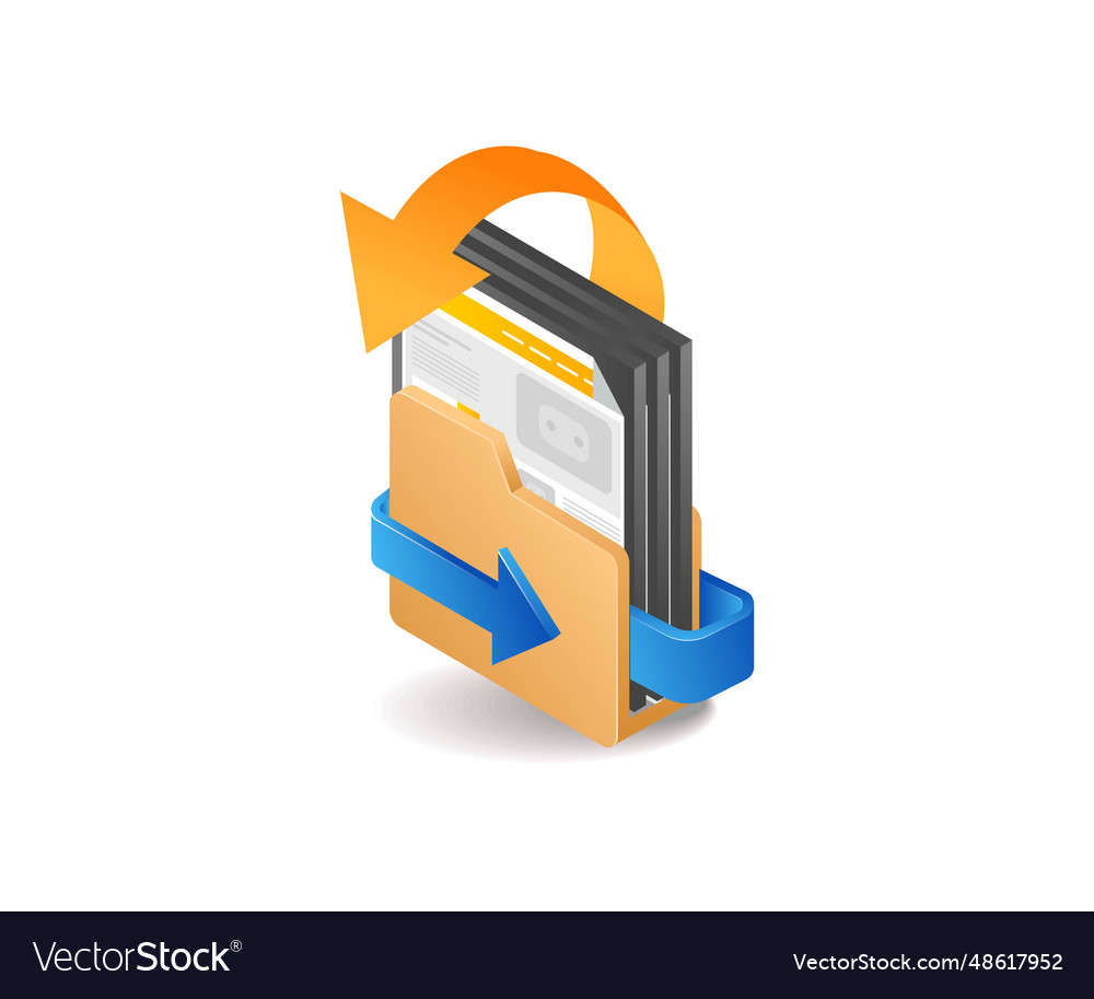 Data template web blog design files in a folder vector image Data template web blog design files in a folder