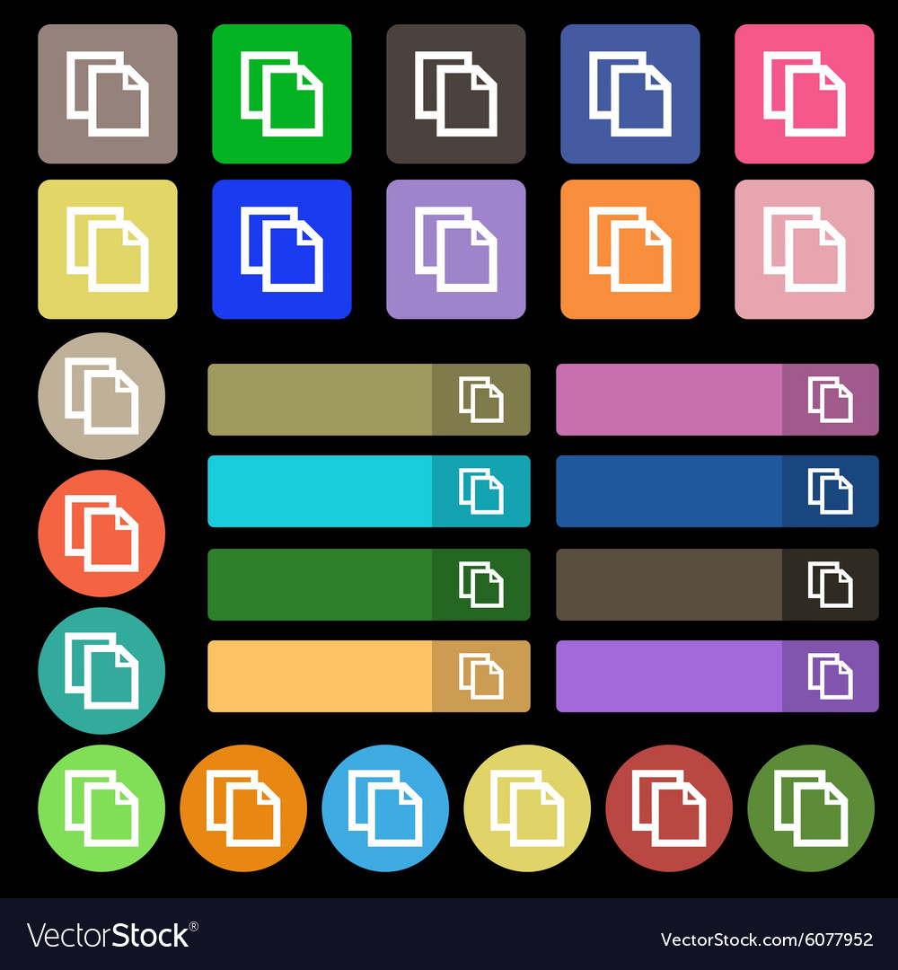 Edit document sign icon content button set from