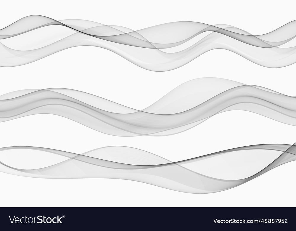 Futuristic collection of smooth gray wavy lines vector image Futuristic collection of smooth gray wavy lines